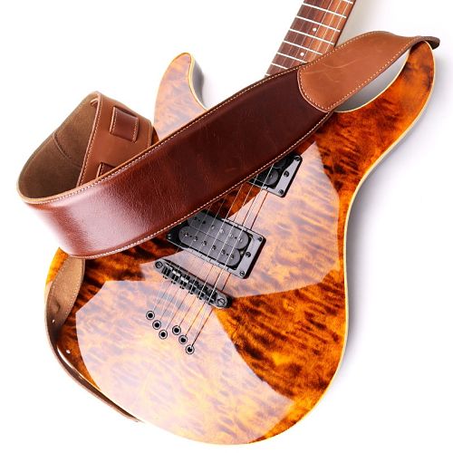 Cinghia per chitarra in pelle regolabile per basso, acustica ed elettrica