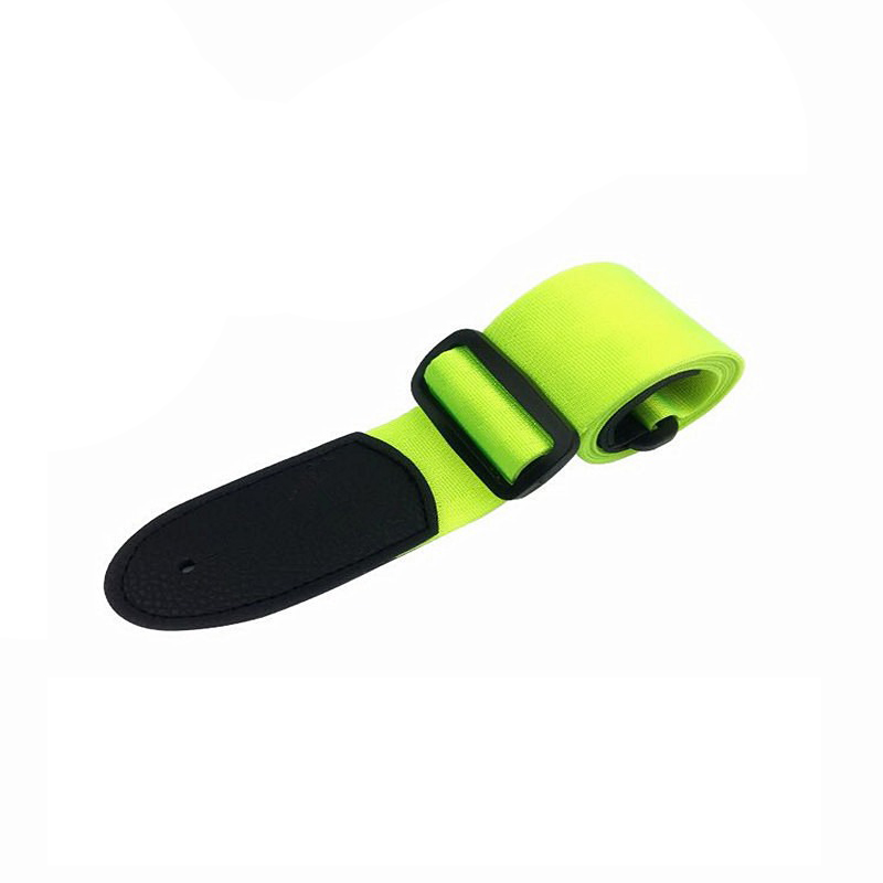 Petite sangle pour guitare acoustique nylon couleur jaune fluo