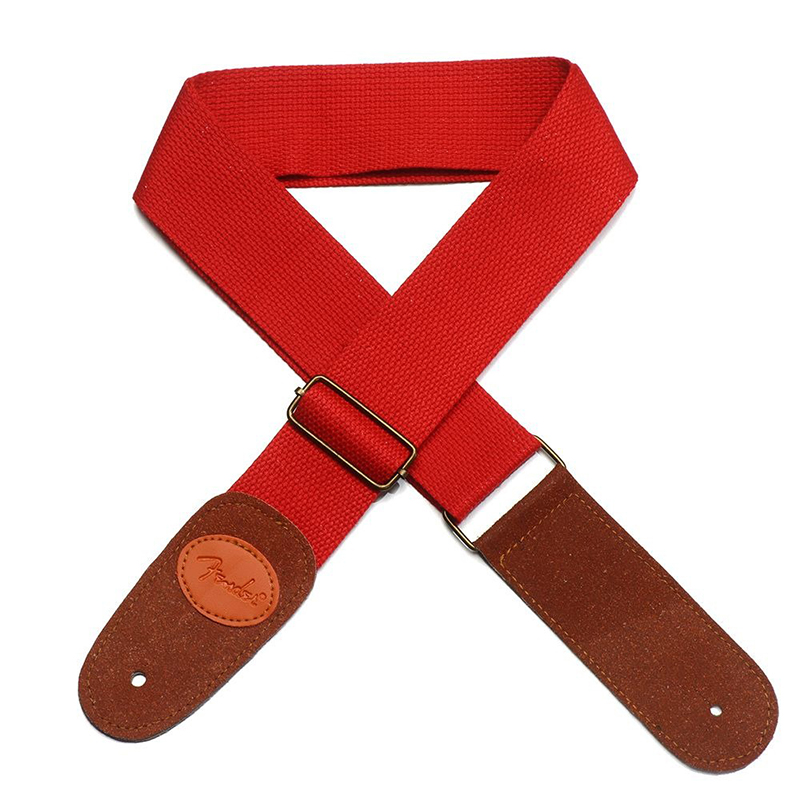 Sangles de ukulélé colorées réglables en toile de coton et nylon couleur rouge