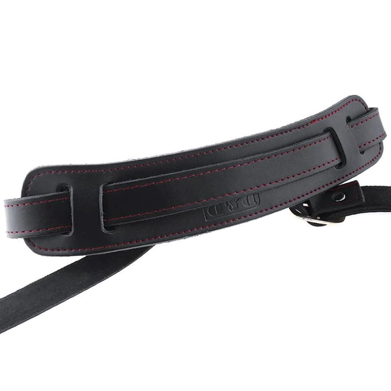 sangle de guitare réglable en cuir véritable vue complète