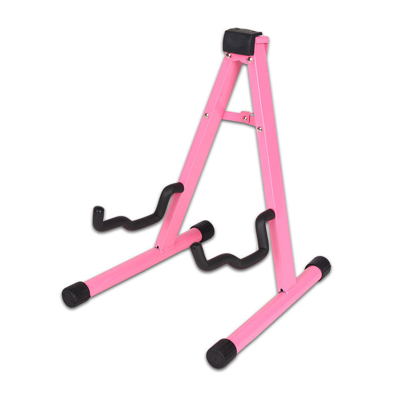 supporto per chitarra a treppiede pieghevole - colore rosa