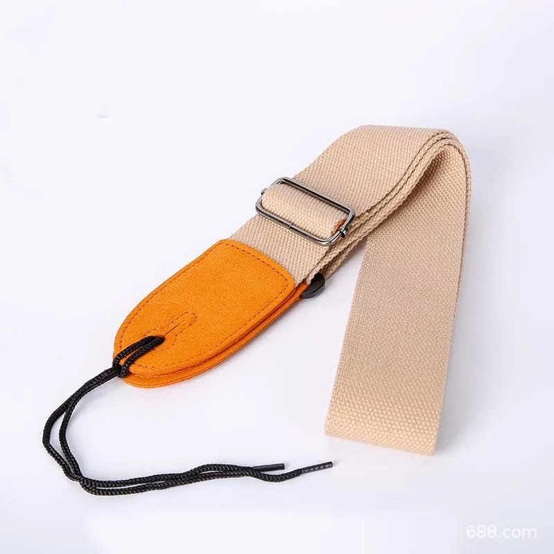 Sangle guitare en tissu de couleur beige
