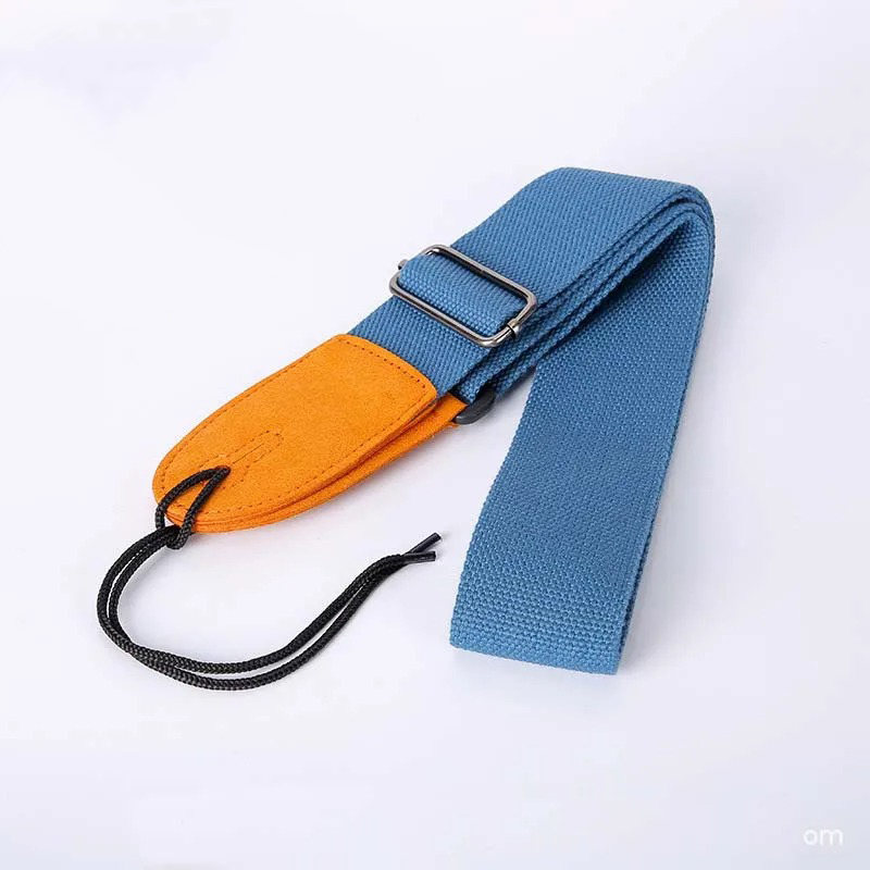 Sangle guitare en tissu de couleur bleu