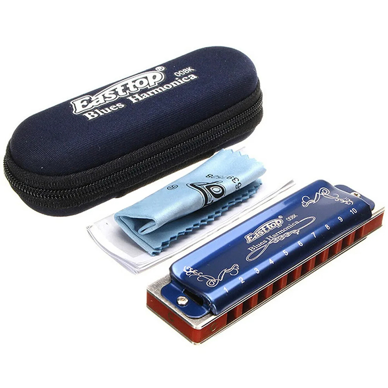Harmonica diatonique bleu métallisé 7 accordages - C