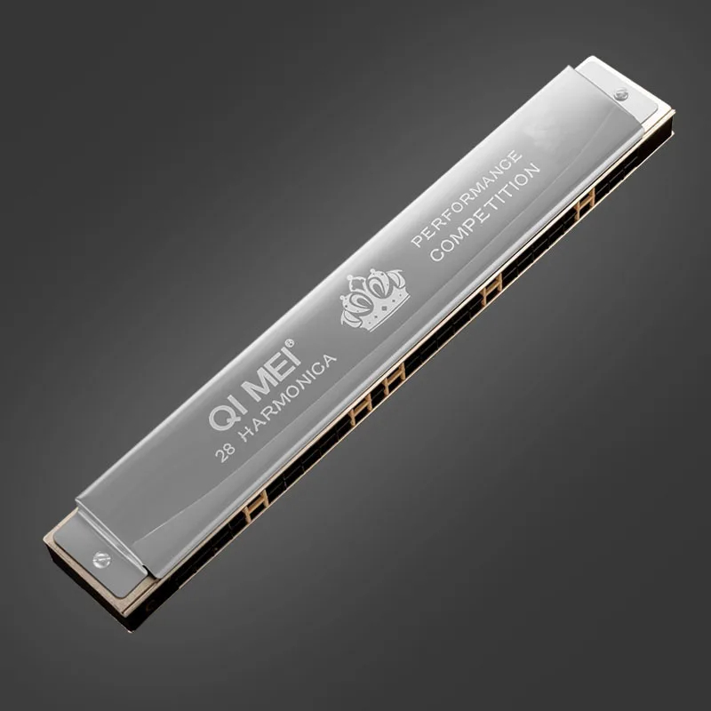 Harmonica professionnel 28 trous 3 couleurs - couleur argent