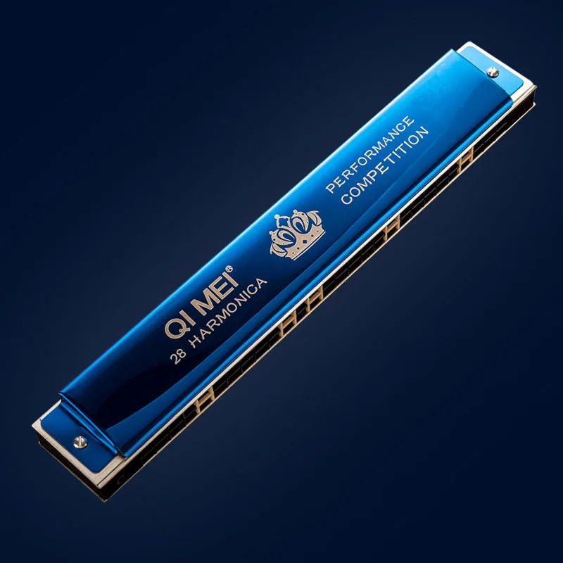 Harmonica professionnel 28 trous 3 couleurs - couleur bleu
