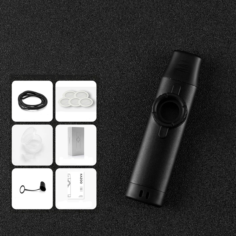 Kazoo droit en métal 5 couleurs - couleur noir