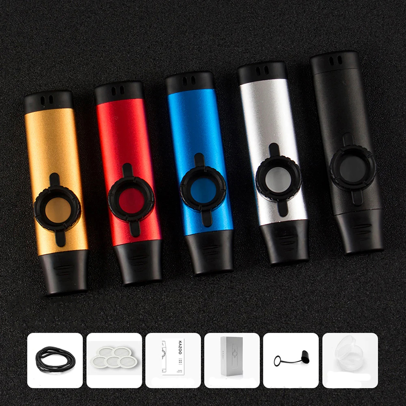Kazoo droit en métal 5 couleurs