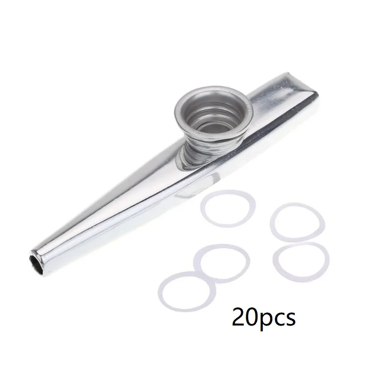 Kazoo en alliage d'aluminium 7 couleurs et 20 membranes - couleur gris