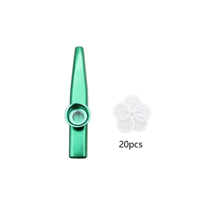 Kazoo en alliage d'aluminium 7 couleurs et 20 membranes - couleur vert