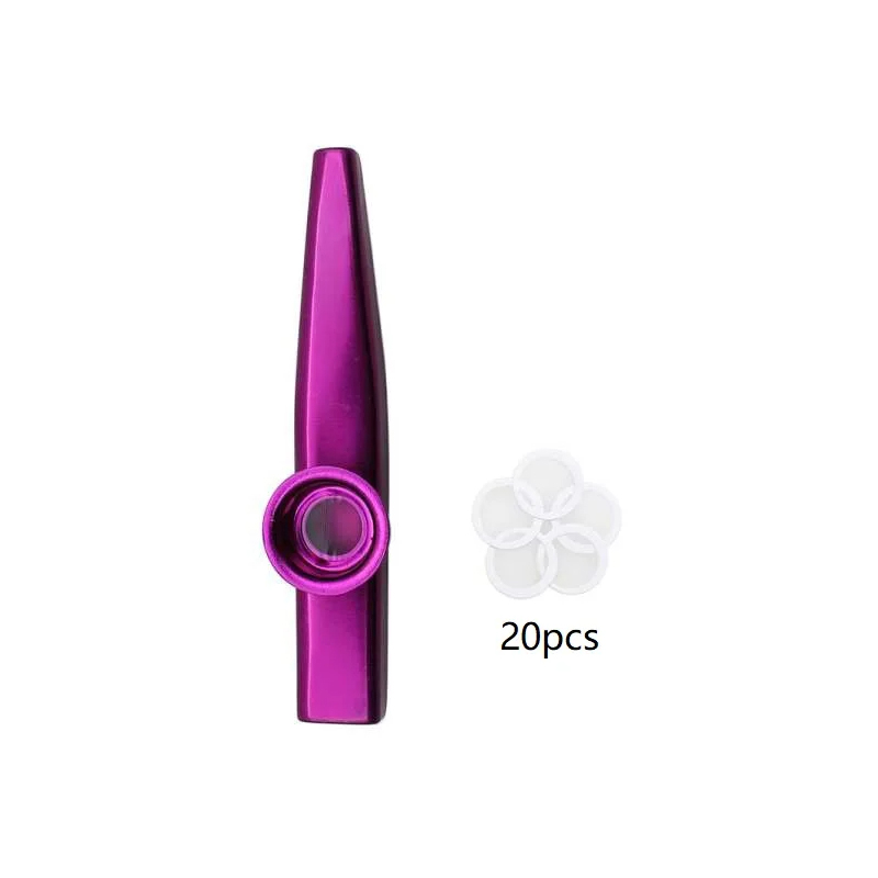 Kazoo en alliage d'aluminium 7 couleurs et 20 membranes - couleur violet