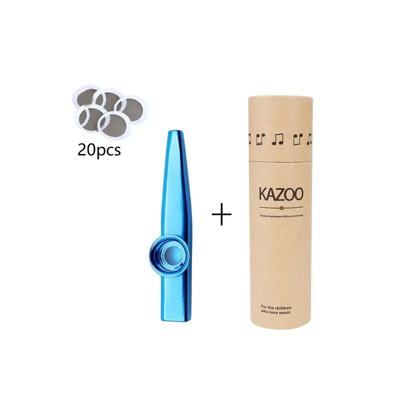 Kazoo en métal avec étui de rangement 7 couleurs - couleur bleu