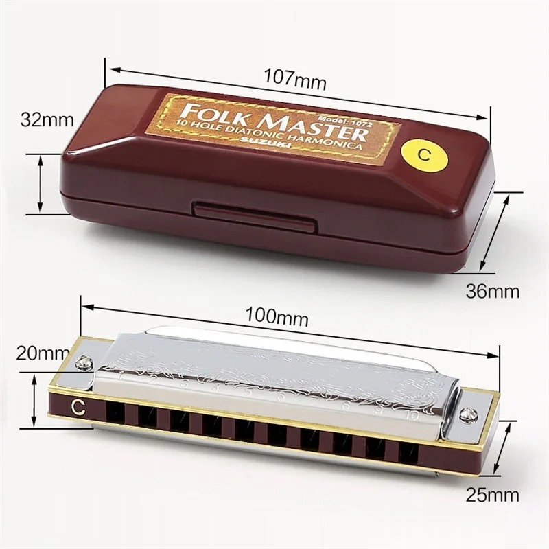Magnifique Harmonica diatonique en métal design blues !