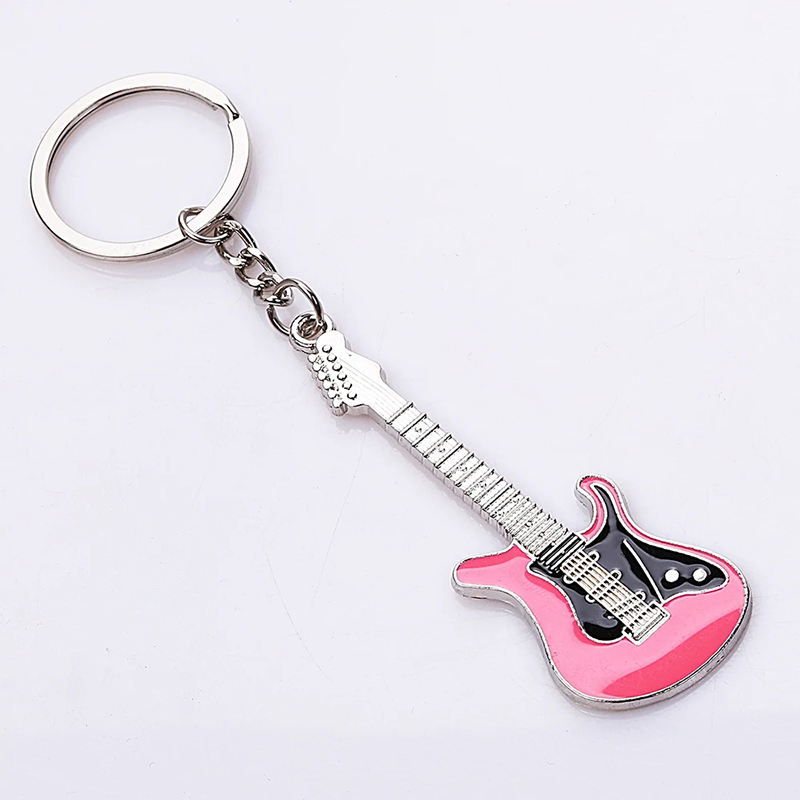 Porte-clé guitare électrique 5 couleurs - rose