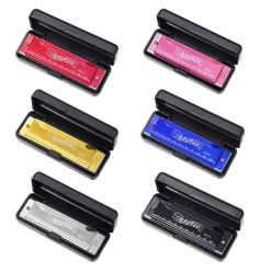 détails Harmonica diatonique standard 6 couleurs