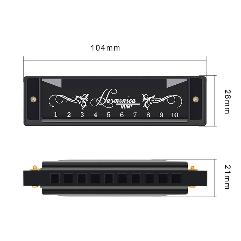 dimensions Harmonica diatonique en métal pour débutants