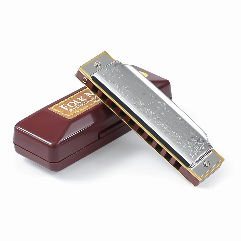 package Harmonica diatonique en métal design blues