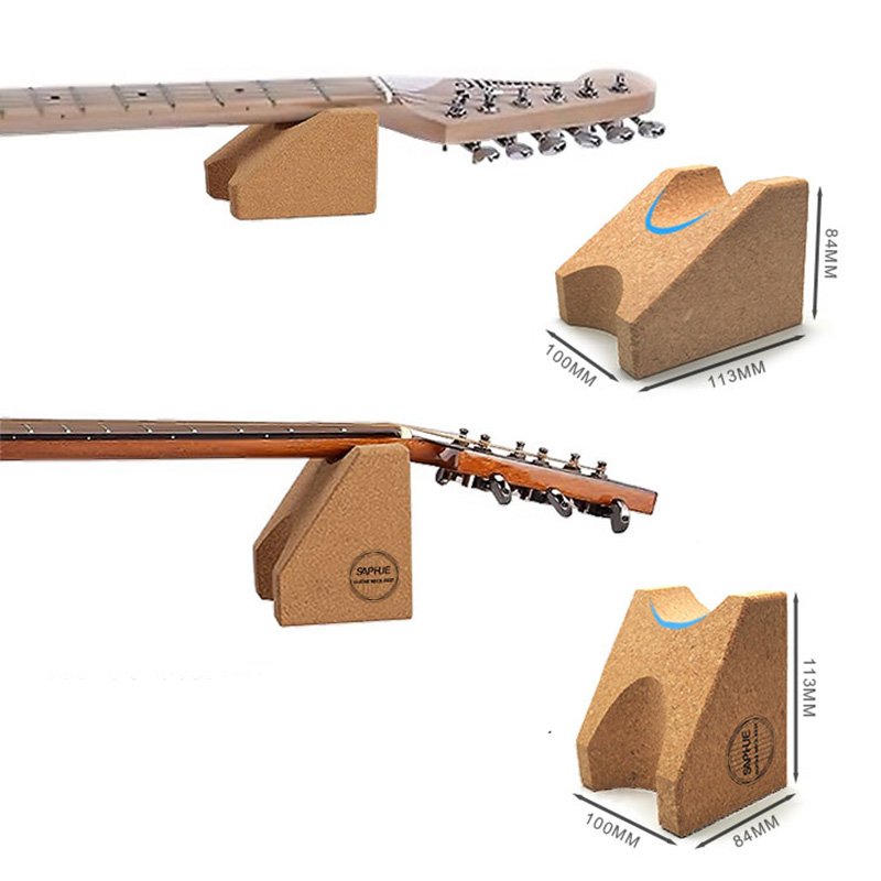 Détails utilisation Support Repose-Manche Universel en Liège – Pour Guitares et Basses