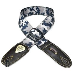 Sangle Guitare à motif Camouflage de couleur Bleu et Blanc