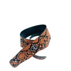 Cinghia per chitarra con motivo a pelle di serpente di colore beige