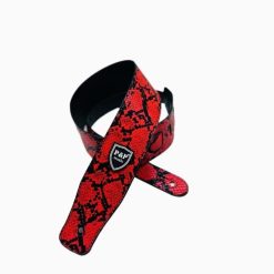 Cinghia per chitarra con motivo Pelle di Serpente di colore Rosso
