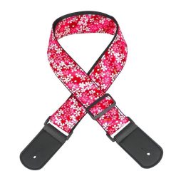 Cinghia per chitarra con motivo di piccoli fiori rosa Sakura