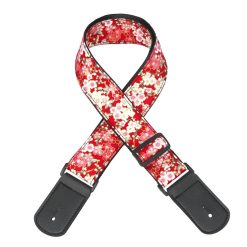 Cinghia per chitarra elettrica con stampa ispirata al Giappone e ai fiori di Sakura