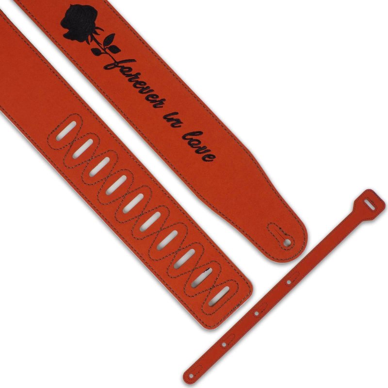 Ganci per tracolla di chitarra in pelle per i rocker con l'iscrizione Forever in Love