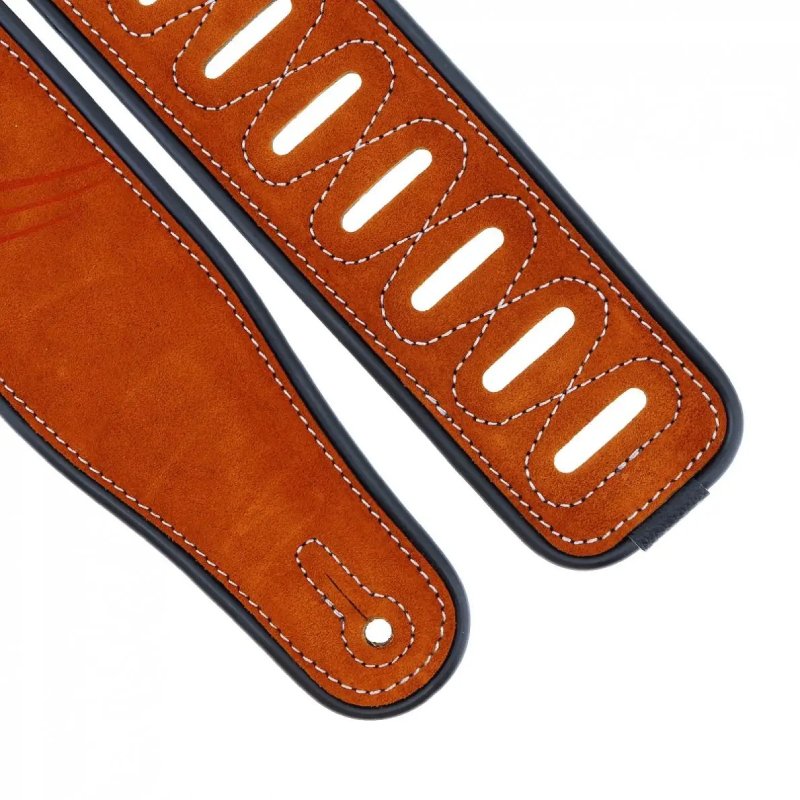 Détails accroiches Sangle de Guitare en Daim beige motif Notes de Musiques