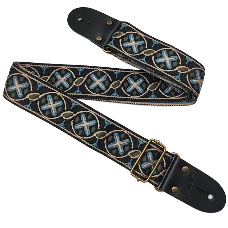 Sangle de guitare vintage motif jacquard brodé - modèle 2