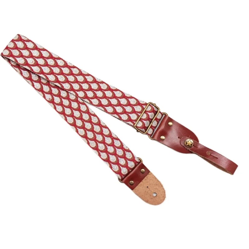 Sangle de guitare avec impression écailles de poissons 4 couleurs