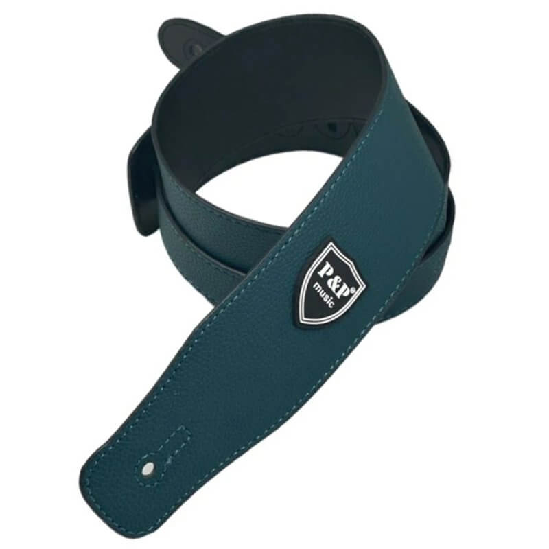 Cinghia per basso in pelle morbida regolabile - colore blu