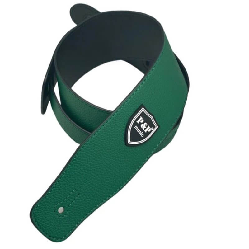 Cinghia per basso in pelle morbida regolabile - colore verde