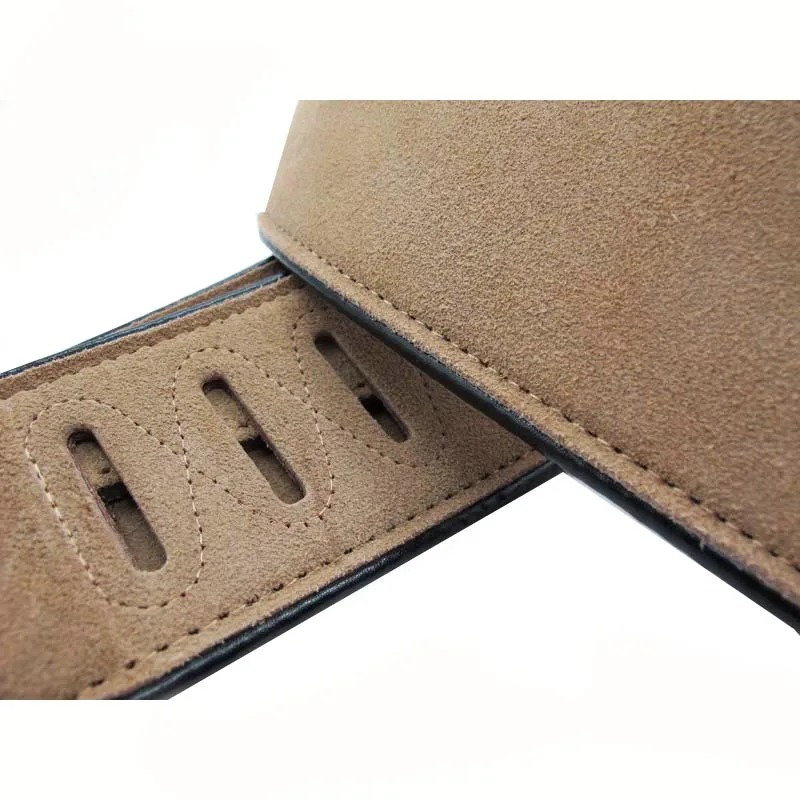 Cinghia per chitarra in pelle e camoscio - colore beige