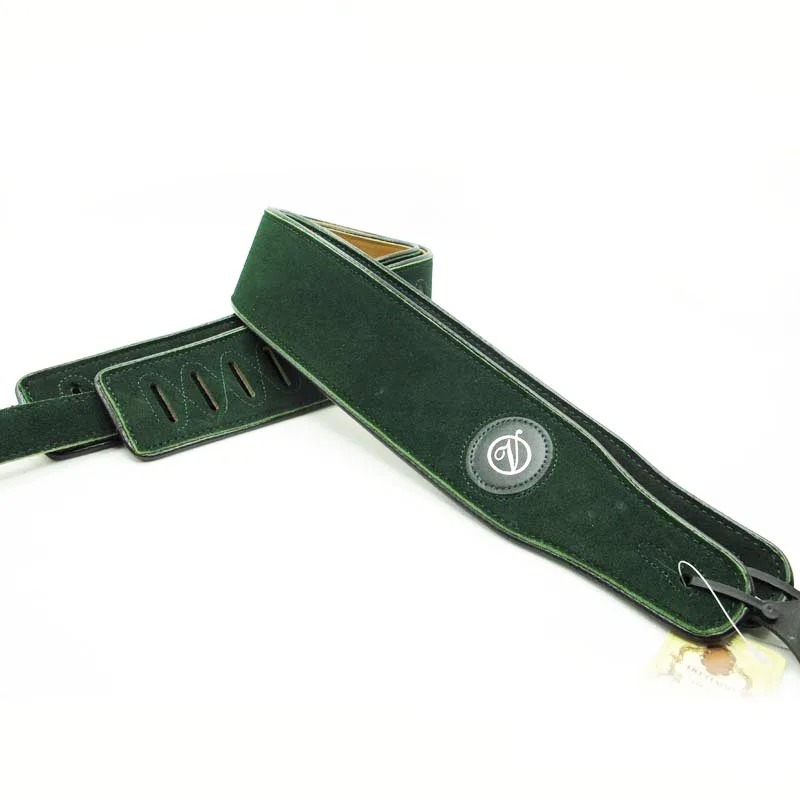 Cinghia per chitarra in pelle e camoscio - colore verde