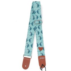Sangle de guitare imprimé Dauphins bleus