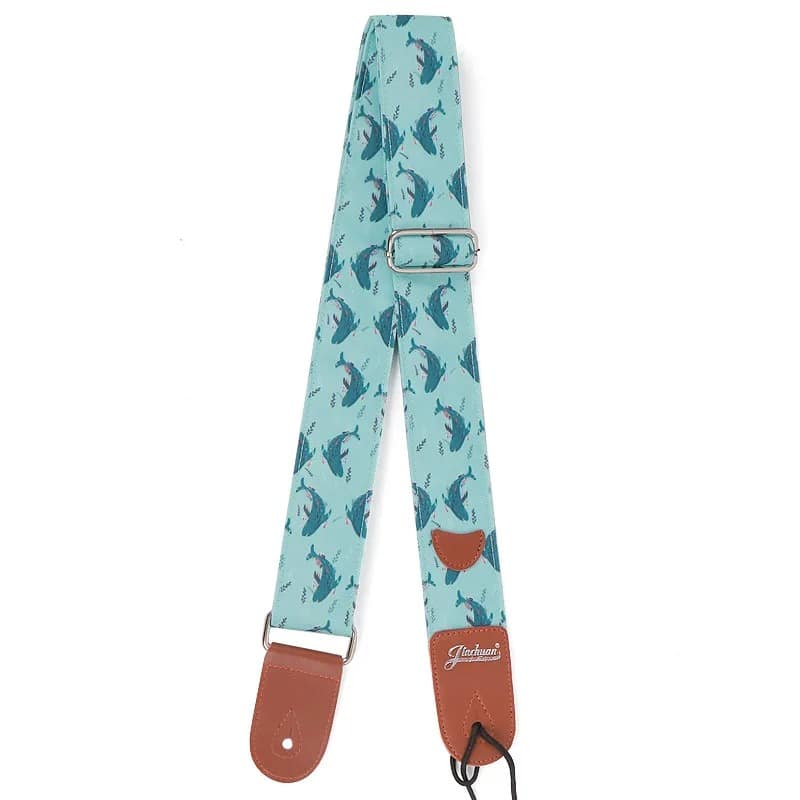 Sangle de guitare imprimé Dauphins bleus