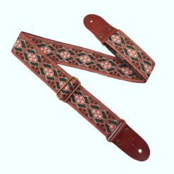 Sangle de guitare vintage motifs jacquard orangé
