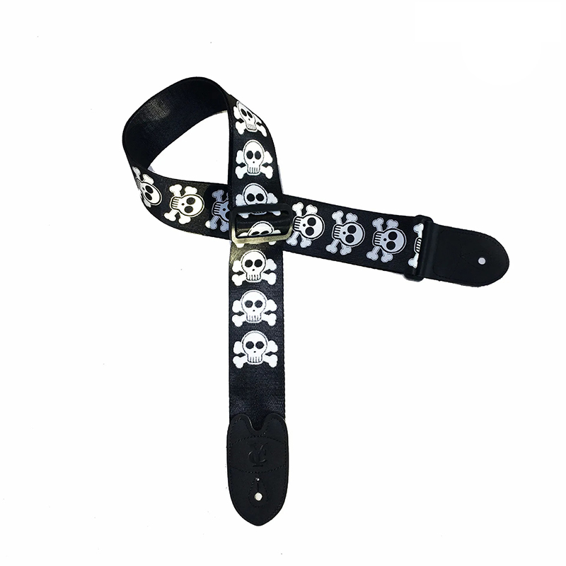 Sangle pour Guitare Tête de Mort petits motifs de Pirates