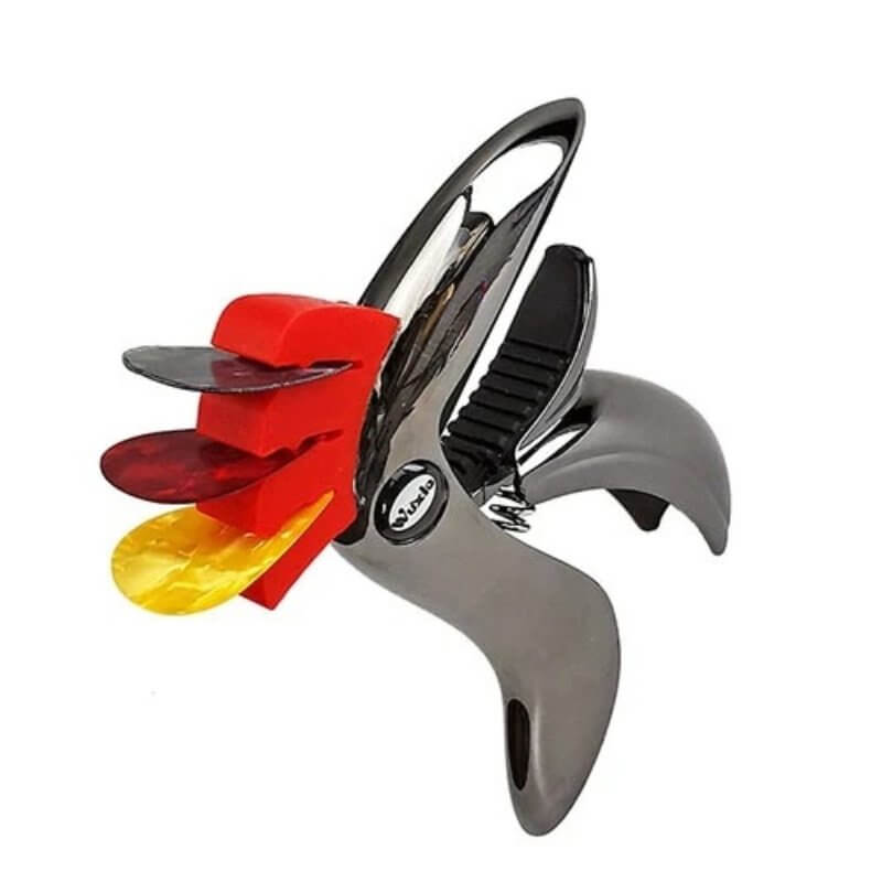 Détails Fonctionalité du Capodastre en métal en alliage de zinc en forme de Toucan - 2 couleurs au Choix !