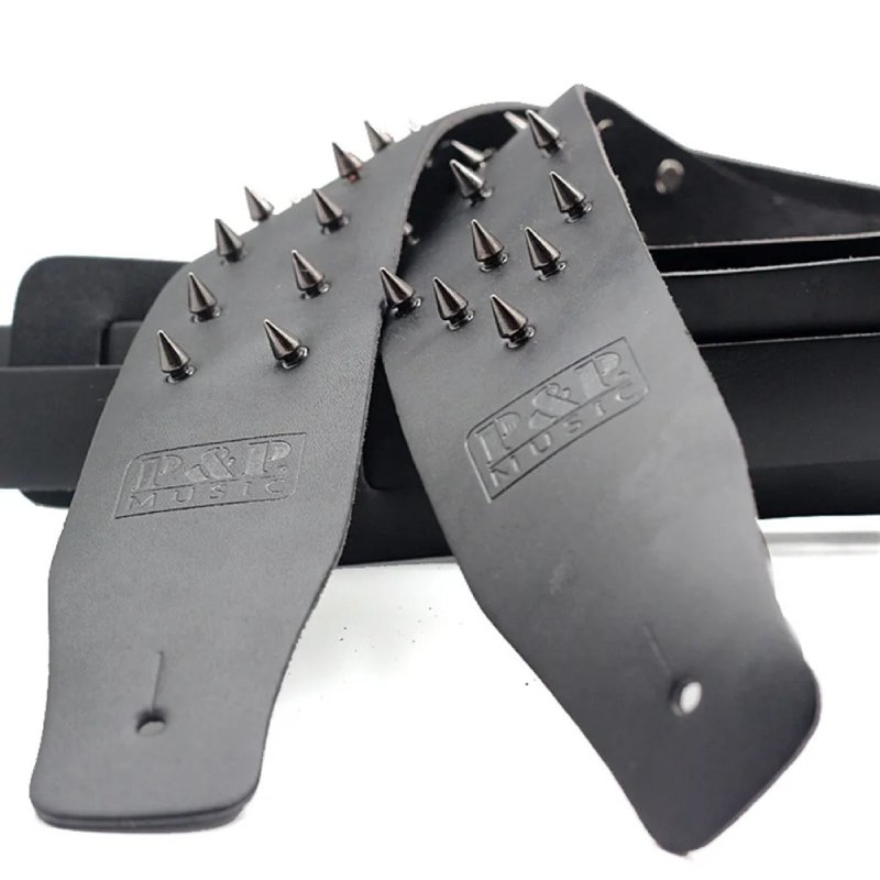 Détails Sangle de Guitare Cuir avec Clous Coniques pour Metal Extrême