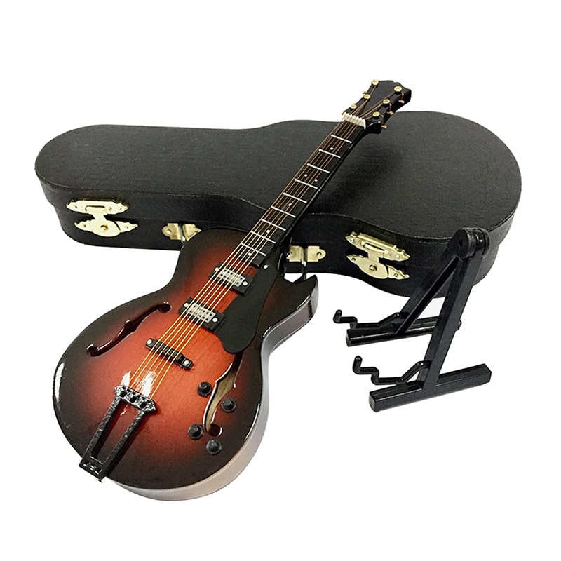Guitare Miniature Folk - Avec étui et Porte guitare! - 2 tailles au choix