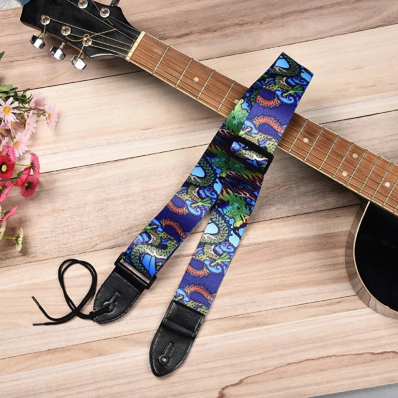 Cinghia per Chitarra con Drago Brillante del Giappone