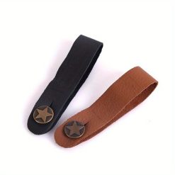 Supporto per tracolla di chitarra - Modello in vera pelle con motivo a stella - 2 colori a scelta