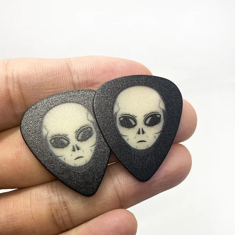 5 plettri per chitarra a forma di Testa Alien - Set di 5 pezzi-