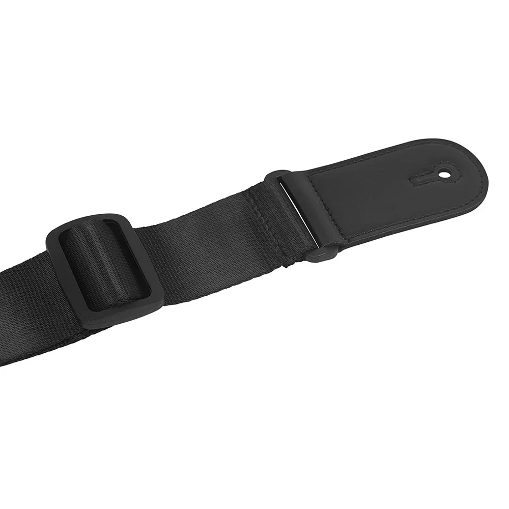 Vue extrémité de la Sangle de guitare en néoprène motif smoky patchwork denim