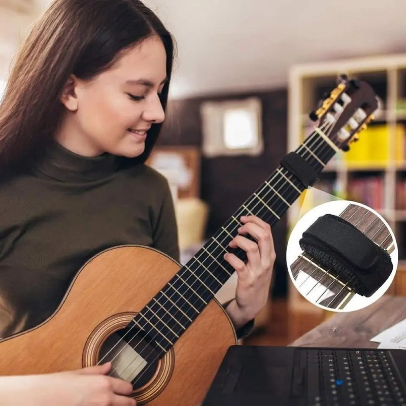Ammortizzatore silenzioso per corde di chitarra di colore nero