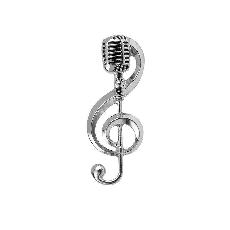 Detalles del Pin Esmaltado Micro Nota Musical de color plata