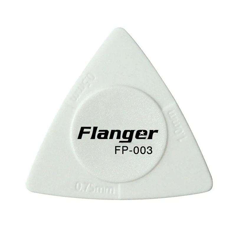 Púa de guitarra triangular de 3 espesores resistentes y antideslizantes de color blanco