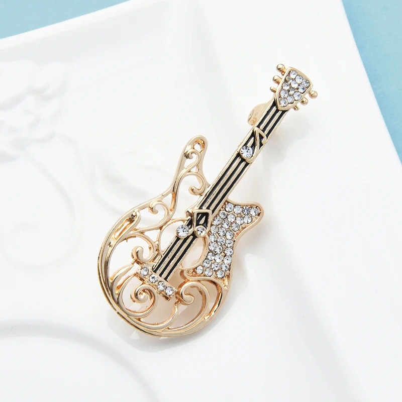Magnifica Spilla Chitarra Strass